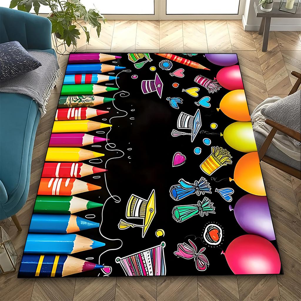 Washable Crayon Rug Large Crayon Pattern Christmas Decor Bedroom Kitchen Dining Room Office Farmhouse Stylish Home Decor Outdoor