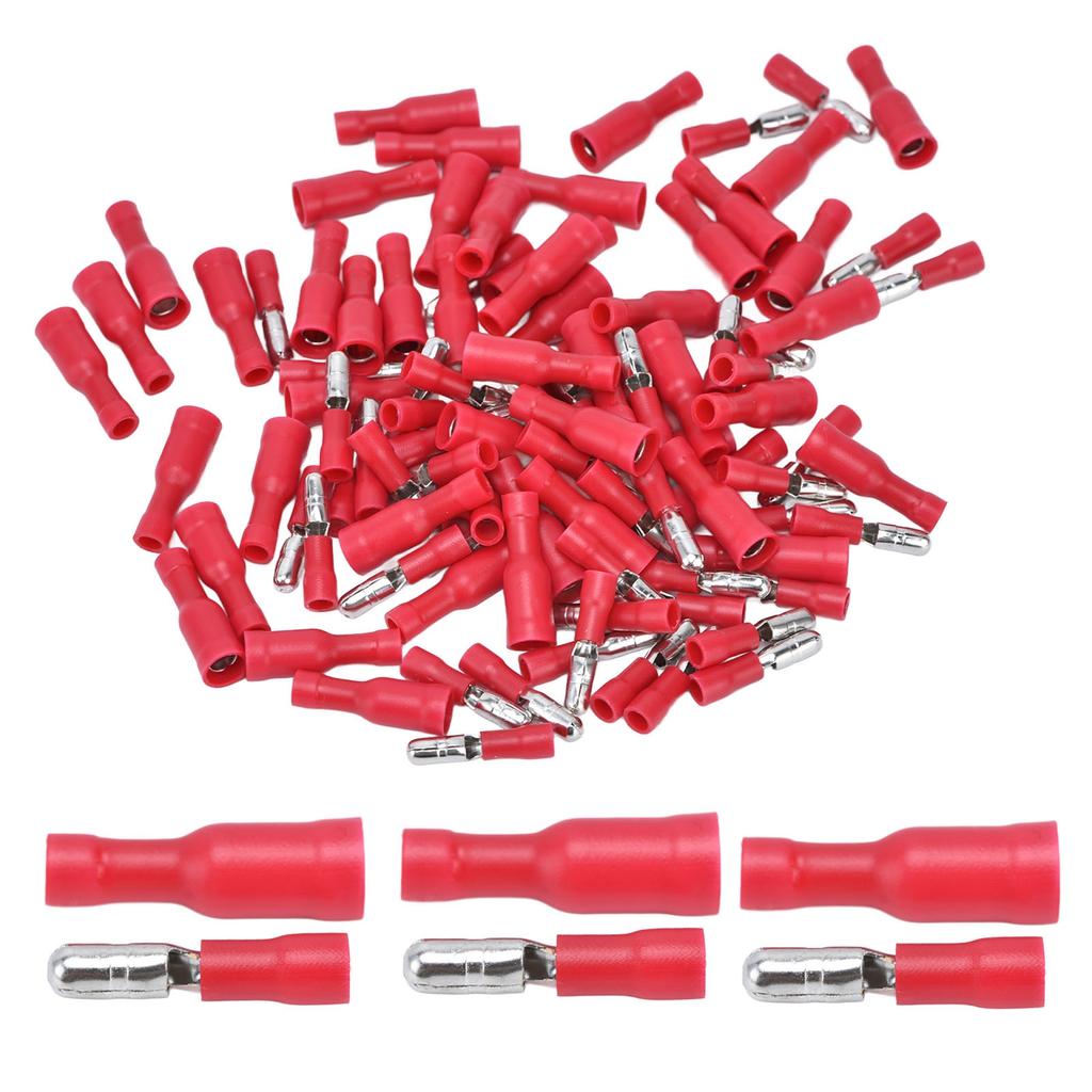 50 Pairs Insulated Wire Terminals Male Female Quick Crimp Butt Connectors for 22‑16 AWG