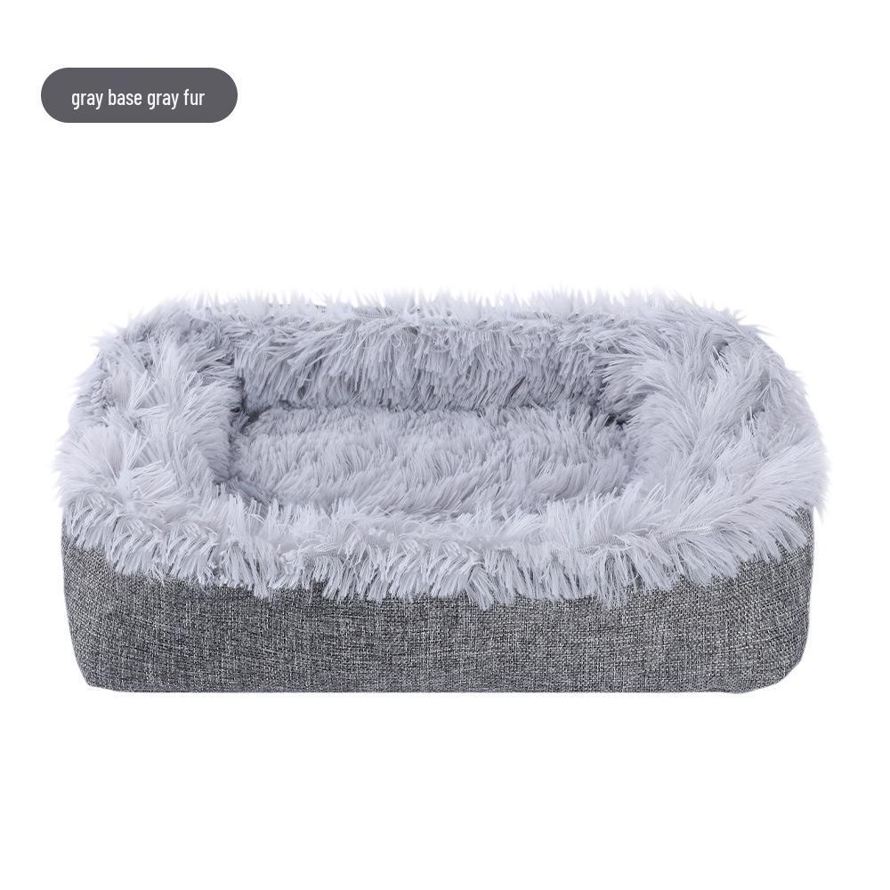 

Флисовая лежанка для питомца двойного назначения: Теплое кошачье гнездо и собачий коврик для осени/зимы Medium 61*51