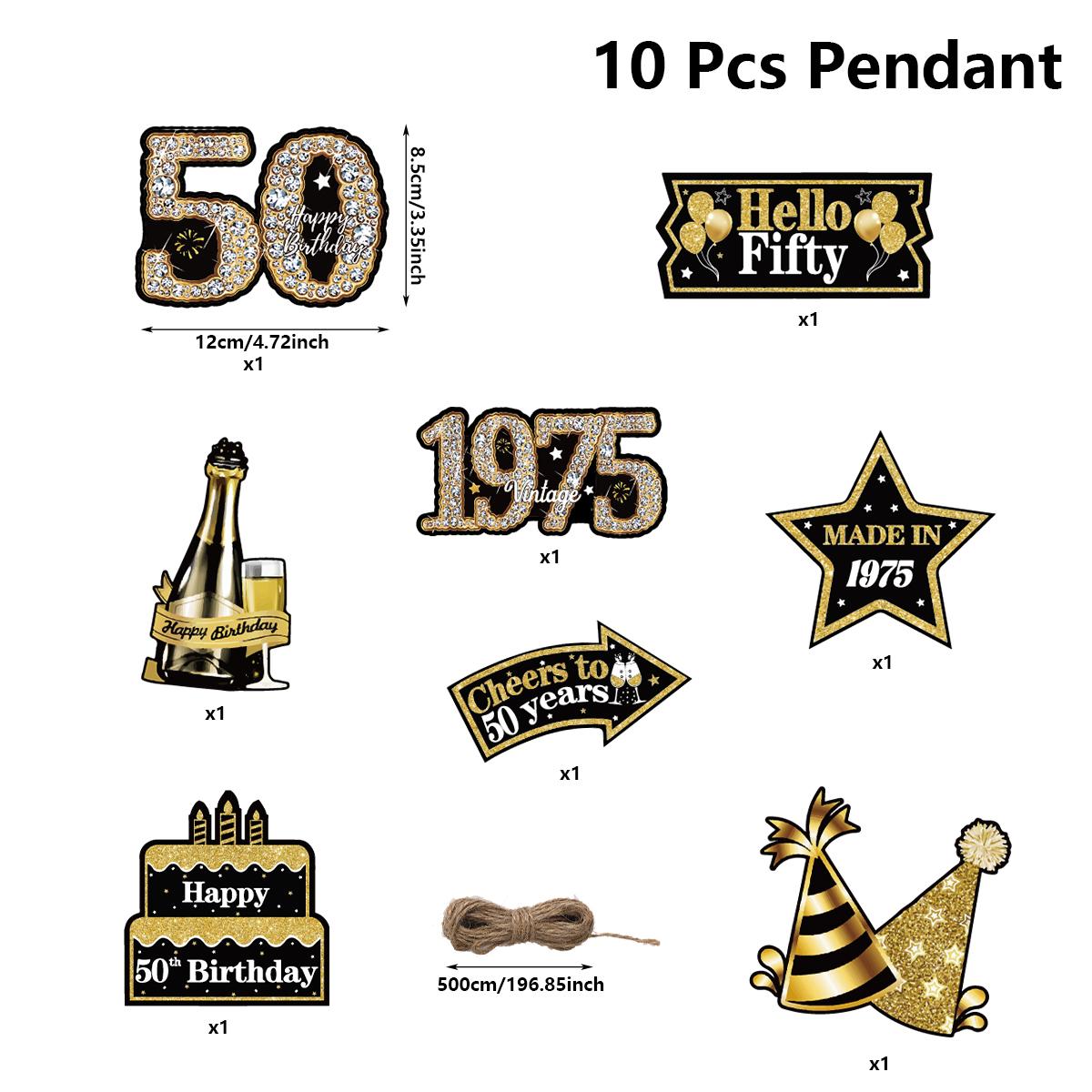 

50 Year Birthday Paper Banner Flag 50th Happy Birthday Party Decoration Adult Anniversary Birthday Party Supplies Favors Banner