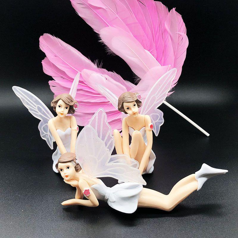 Enchanting Flower Fairy Miniature Figures With Delicate Fly Wings For Dollhouse Decor