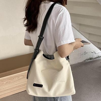 Fashion Tote Bags Lady New Beige Canvas Simple Bags Leisure Versatile High Capacity Trend Mother Baby Bags Shoulder Bags