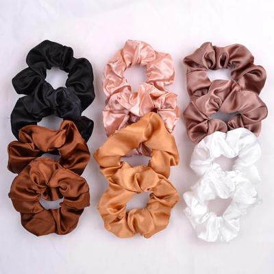 Kadın İpek Scrunchie Elastik El Yapımı Çok Renkli Saç Bandı At Kuyruğu Tutucu Kafa Bandı Saç Aksesuarları