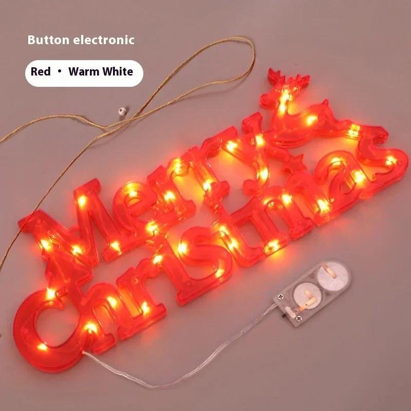 LED 3D Merry Christmas Letter Marquee Light Table Sign Festive Holiday Party Decoration Home Desk Ornament Xmas Lighting Decor