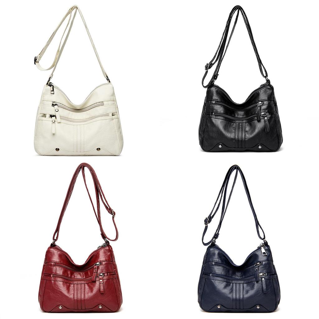Pu Leather Crossbody Bag For Middleaged Women With Multiple Compartments For Casual Travel