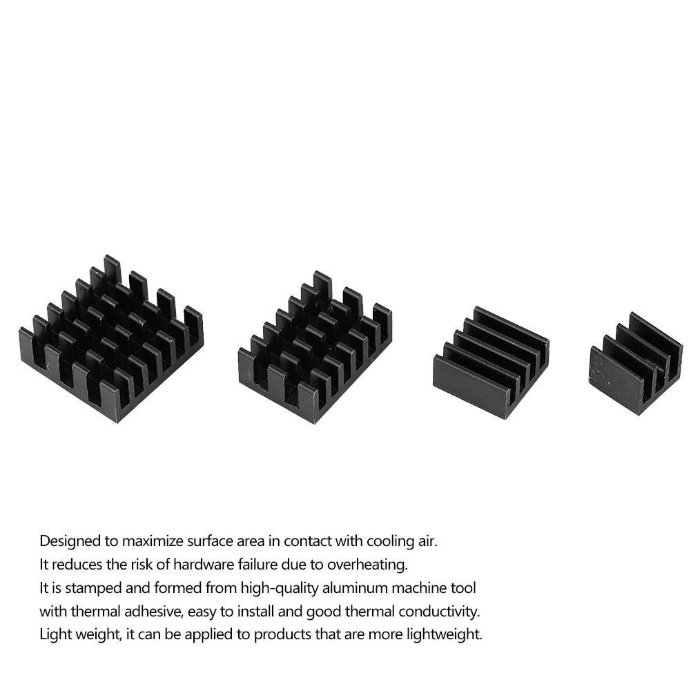 20pcs Black Aluminum Heat Sink CPU Cooler with Adhesive for Raspberry Pi 234 3b 4B