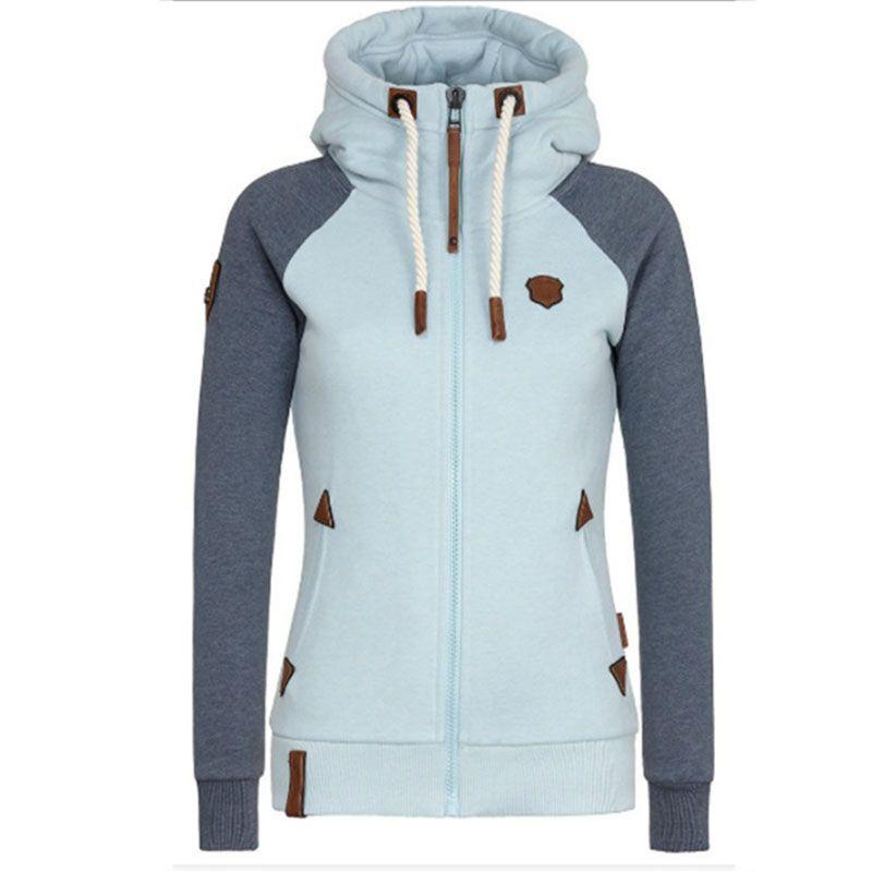 Luxurious Womens Fashion Zipper Sweater Hooded Cardigan Casual Hoodies Jacket Coat Tops