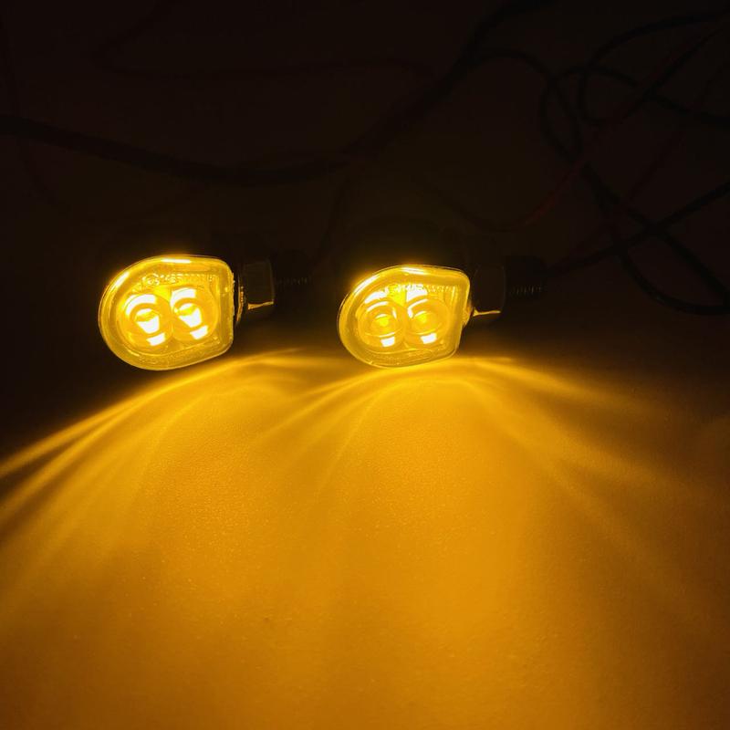 E Marked M8 Mini Motorcycle Turn Signal Light Indicator 12V Amber LED Signals Blinker Winker Lamp For Cafe Racer Bobber Honda