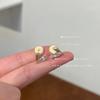 Sweet style love ear clips without ear piercings, simple and versatile zircon stud earrings, femininity, fashionable commuting, exquisite earrings