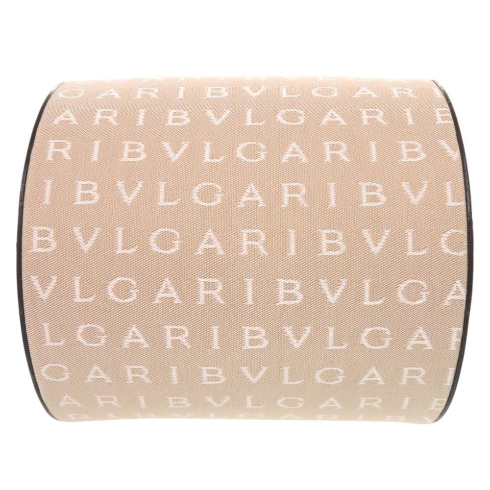 Used AUTHENTIC BVLGARI Drum Type B.zero1 Logomania Bag Beige/Brown Canvas/Leather