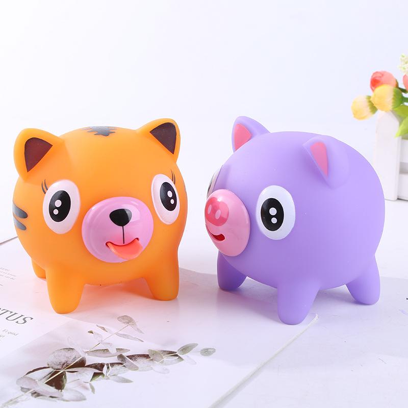 Animale parlante Giocattoli per bambini Jabber Ball Tongue Out Alleviare lo stress Morbido e carino Tiger Pig Dog Ball Grandi regali per i bambini Giocattolo per bambini per adulti