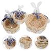 3 Pcs White Basket Rabbit Storage Nesting Bin Straw Sundries Woven Yellow Handmade