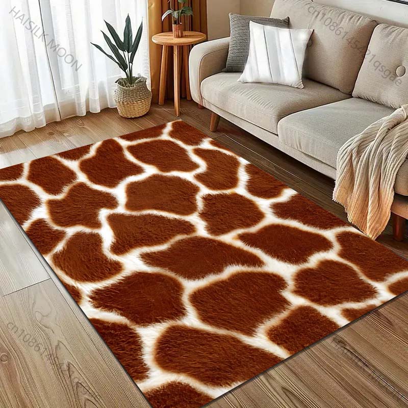 1 szt. Dywan z nadrukiem tekstury żyrafy do sypialni, salonu, przy łóżku, pod sofę, mata podłogowa, nowoczesny wystrój domu, dywan obszarowy, duży rozmiar