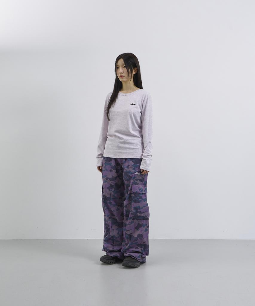 Tansanmageunesyum Nylon Wide Studded Cargo Pants (Camo Purple)