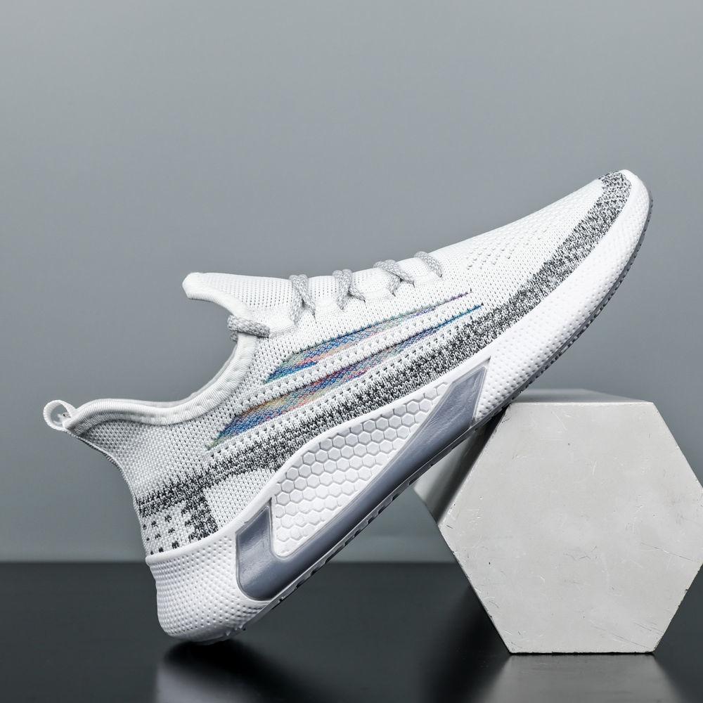 Men's Shoes Summer New Men's Casual Shoes Flying Knitted Breathable Coconut Shoes Running Sports Trendy Men's Shoes
