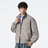 Fengxun Men's Velvet-Feel Stand Collar Bomber Jacket FXJS5601