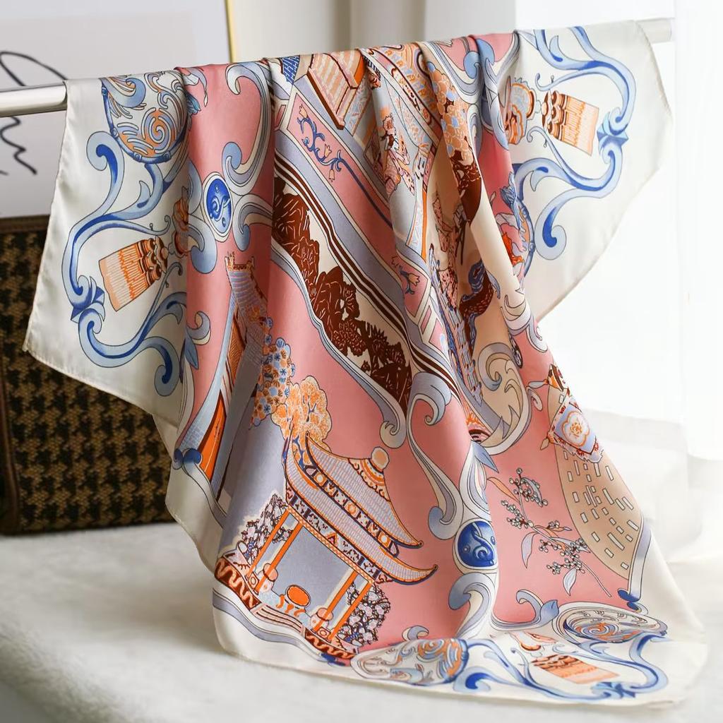 New 100% Natural Silk Scarf Square Female Fashion Beach Pashmina Bufanda Women Shawl Wraps Bandana 65cm Scarves Foulard Echarpe