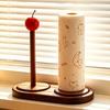 Cute Rotatable Star Top Tissue Rack Anti-Skid Space Saving Wooden Paper Towel Holder Stable Yarn Holder Restaurant