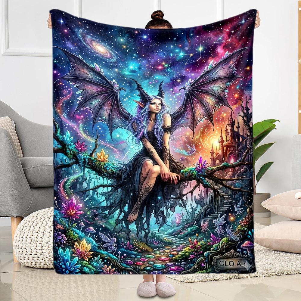 Gothic Style Blanket Soft Warm Cozy Suitable for Seaside Chair Office Four Seasons Universal Stylish Decor Suitable for Gifting Relatives and Friends