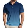 Men’s Loose Fit Casual Gradient Print Short Sleeve Polo Shirt with Turn Down Collar Soft Comfortable Fabric