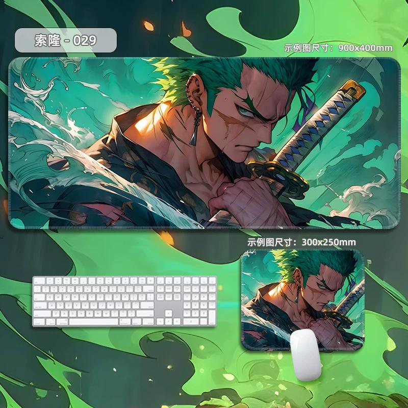 High Quality Roronoa Zoro ONE PIECE Leather Mouse Pad Oversized Small Cartoon Office Game E-sports Computer Keyboard Pad Table Mat Animation Periphery