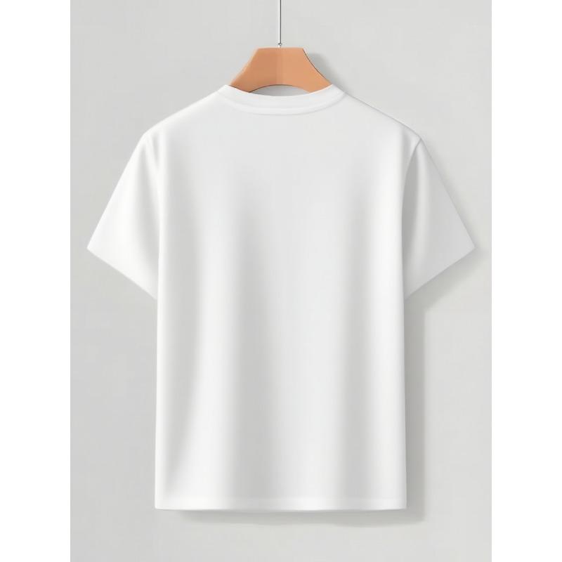 European Size Boys Round-neck Short-sleeved T-shirt with Cartoon Elephant Shopping Pattern Print