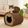 Lustiges Filz-Höhlen-Katzenhaus Baumloch Halbgeschlossener Kratzbaum Verschleißfester Faltbarer Katzenbett Zum Kratzen/Schlafen für Katzen