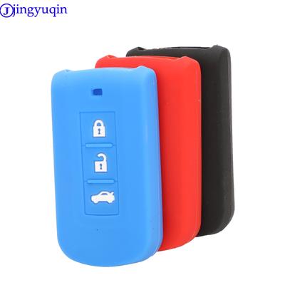 Jingyuqin Funda de Silicona para Llave Remota 3 Botones Para Mitsubishi Outlander 2016 Lancer 10 Pajero Sport ASX L200 Plegable Flid