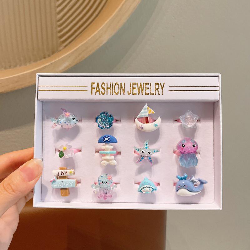 Kids' Cartoon Cute Adjustable Fruit Ring - Girls' Jewelry