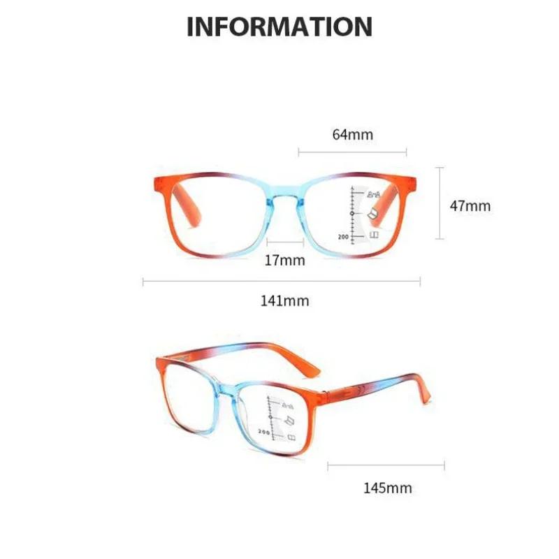 Neutral Classic Square Frame Multifocal Reading Glasses Anti Blue Light High Definition Presbyopia Glasses TO +4 0