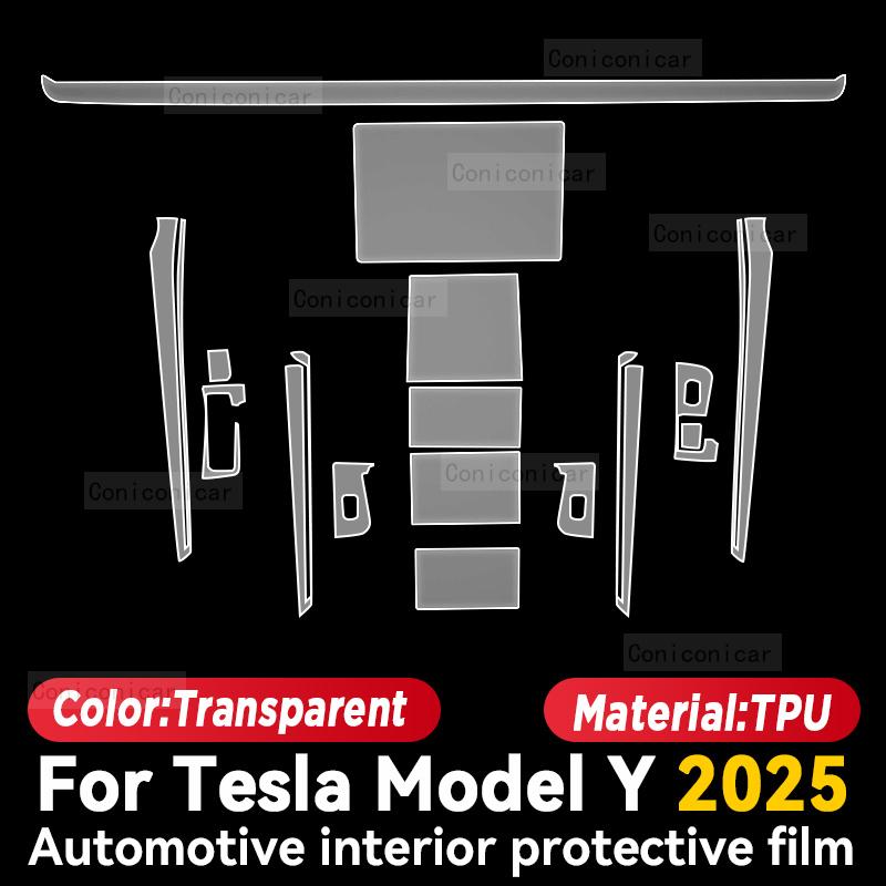 For TESLA Model Y 2025 Car Interior Center Console trument Dashboard Protective Film Anti-scratch Sticker Accessories