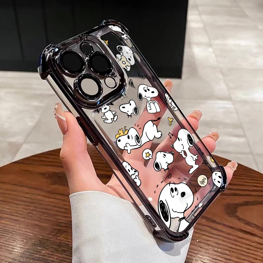 Cute S-Snoopys Dog Line Phone Case for Samsung Galaxy A57 A56 A55 A54 A53 A52 A37 A36 A16 A06 4G 5G Anti-drop Transparent Cover