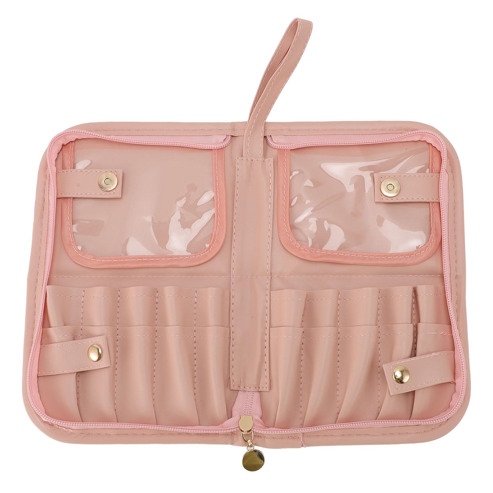 

Подставка-органайзер для кистей для макияжа, водостойкая сумка из ПУ-кожи, 20 карманов, складная, дорожная, косметичка