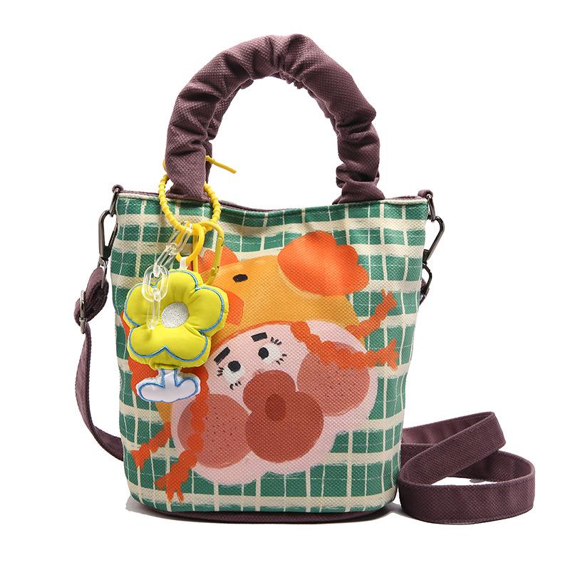 Damen Graffiti Illustration Schultertasche - Lustiges & Frisches Crossbody Bucket Design