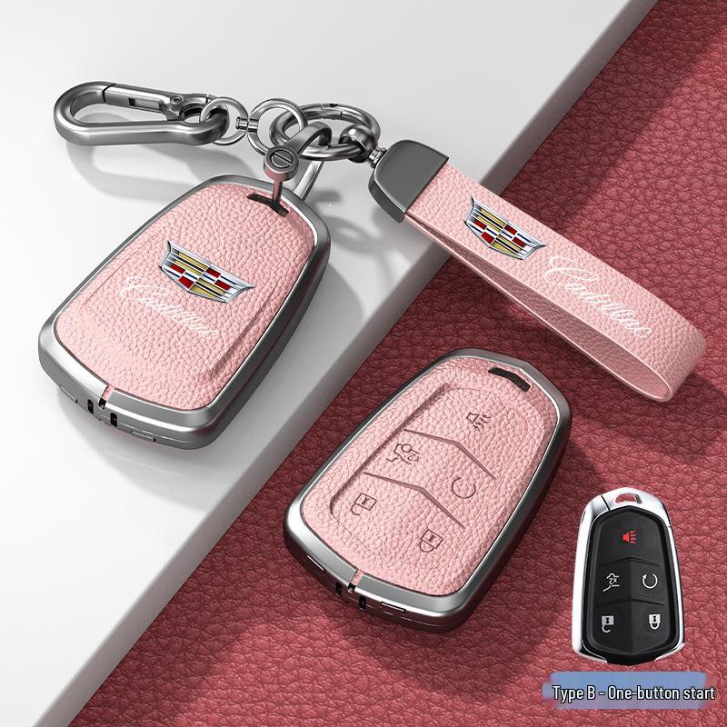 Lädernyckelskydd för Cadillac XT5/CT6/XT4/XTS och ATSL – Unisexdesign med spänne