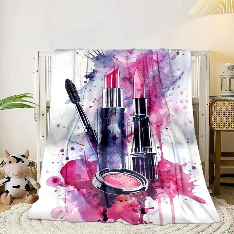 Colorful Lipstick Collection Blanket Flannel Blanket for bed, sofa, Camping, Hiking, Picnic Essentials, gift for family Fan gifts