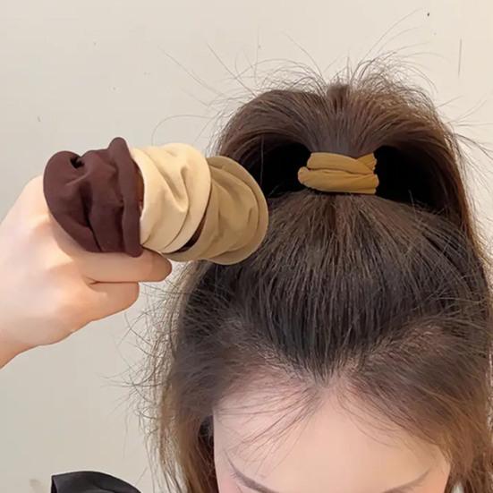 4Pcs Hair Rope Thickened Widened High Elastic Hair Ties Solid Color Ponytail Holders Soft Hair Accessories