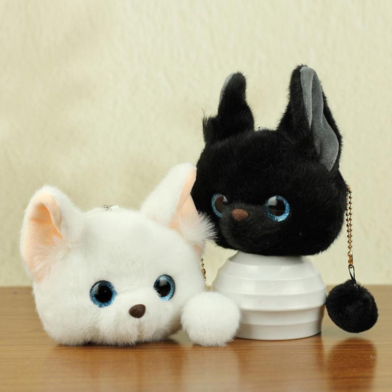1Pc Children Mini Coin Bag Cartoon Cute Cat Coin Purse Keychain Pendant Creative Plush Animal Cat Storage Bag Birthday Gifts