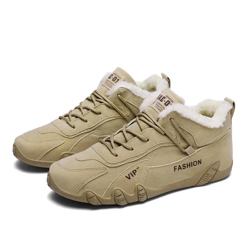 

Зимняя мужская обувь Модные ботинки Повседневная обувь Мужские кожаные ботинки Обувь для прогулок Ботильоны на плоской подошве Мужская зимняя спортивная обувь 42 хаки