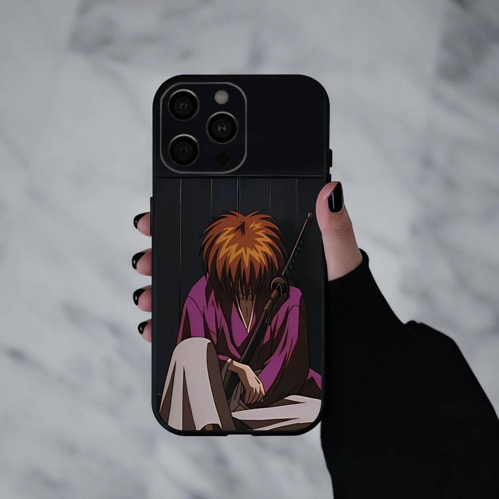 Anime R-Rurouni K-Kenshin-N Phone Case For iPhone 17pro,16,15,14,13,12,11 Plus,Pro Max,XS,Soft Silicone Black Cover