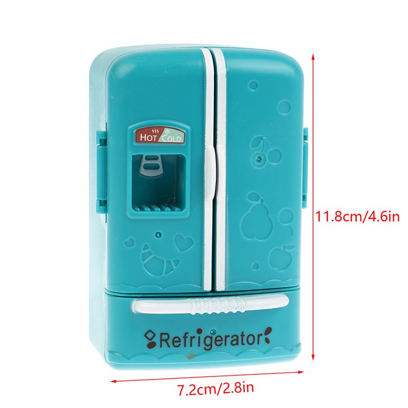 1/12 Mini Puppenhaus Weiß Kühlschrank mit Lebensmittel Set Küche Spielzeug Miniatur Möbel Kühlschrank Dekorationen Für Kinder Geschenk