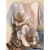Summer Women's Floral T-Shirt 3D Print Loose Fit O-Neck Tees Comfortable Women's Clothing Casual Elegant Oversize Women's Tops