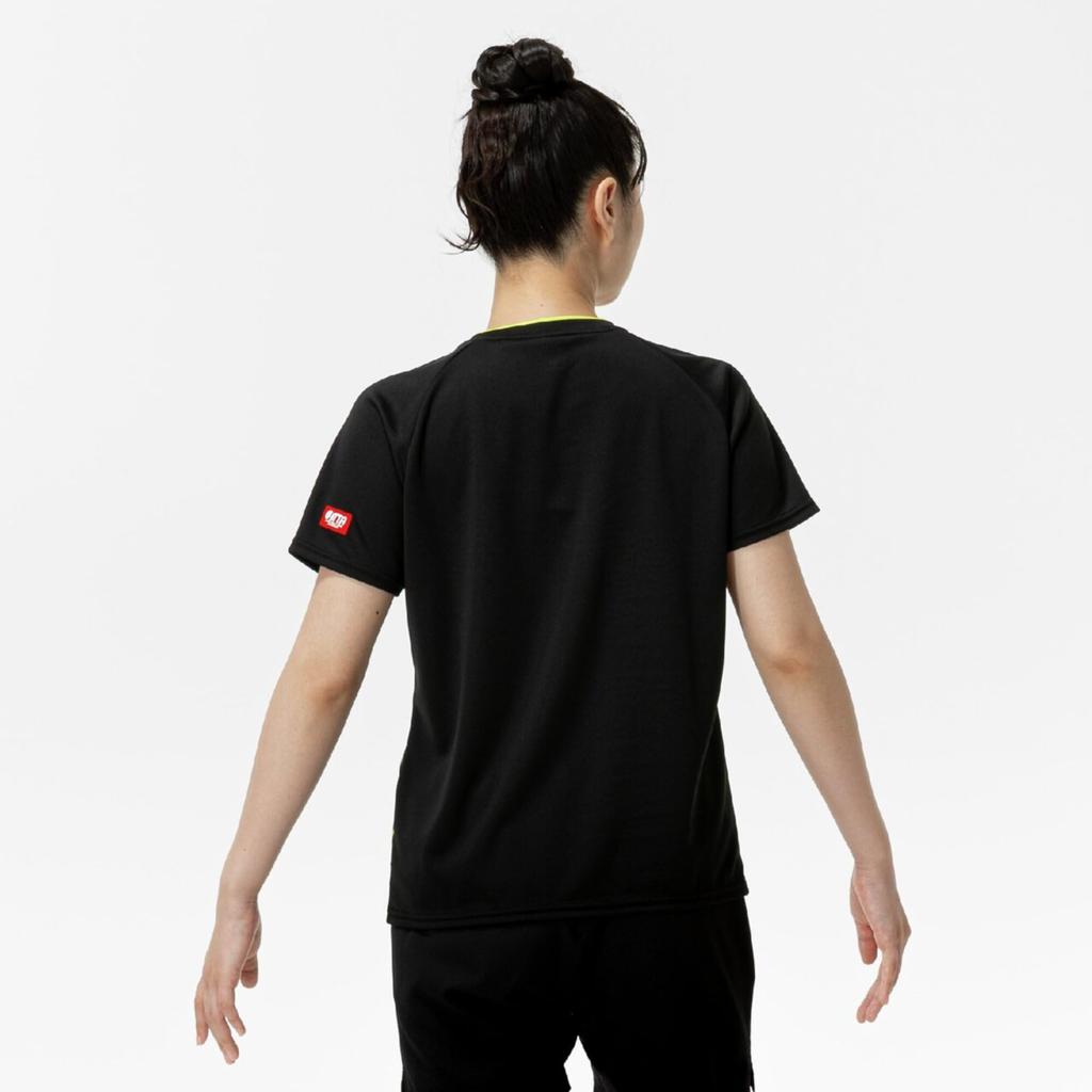 Table Tennis Game Short JTTA Size M Shirt, Sleeve, Certified, Moisture-Wicking, Quick-Drying, Women's, 82JAC214, Black/Yellow,