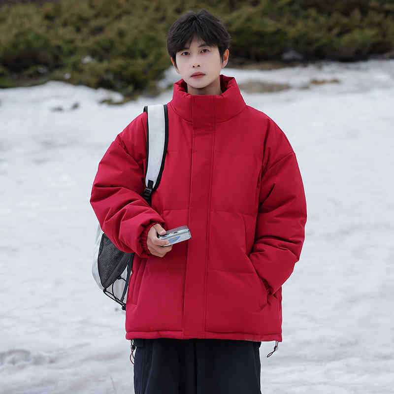 

Stand-up Collar Windproof and Warm Cotton Clothes for Men and Women, New Loose Bread Clothes Jacket In Autumn and Winter S червоний