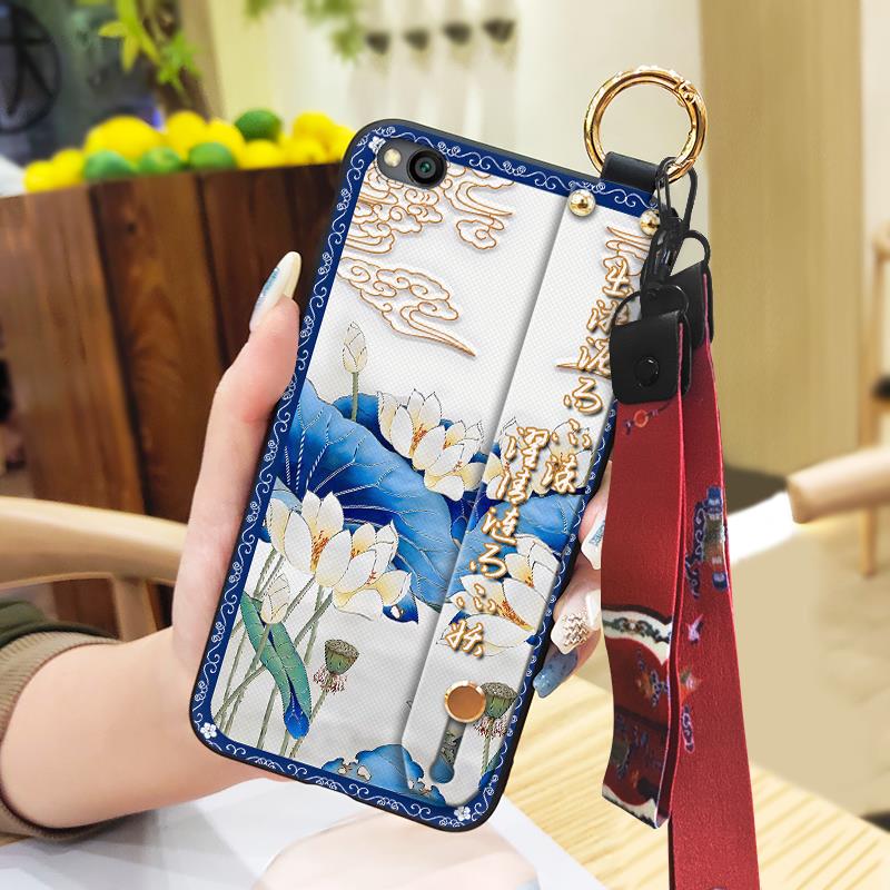 Protective Shockproof Phone Case For Xiaomi Redmi GO Back Cover Soft case Waterproof Fashion Silicone Lanyard For Mom