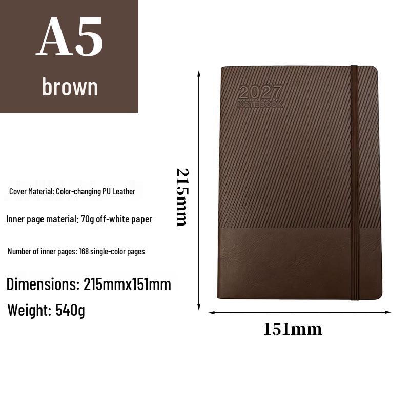 Color-Changing PU Business Notebook: Personalized Logo, Loose-Leaf Office Diary with Skin-Feel Finish.