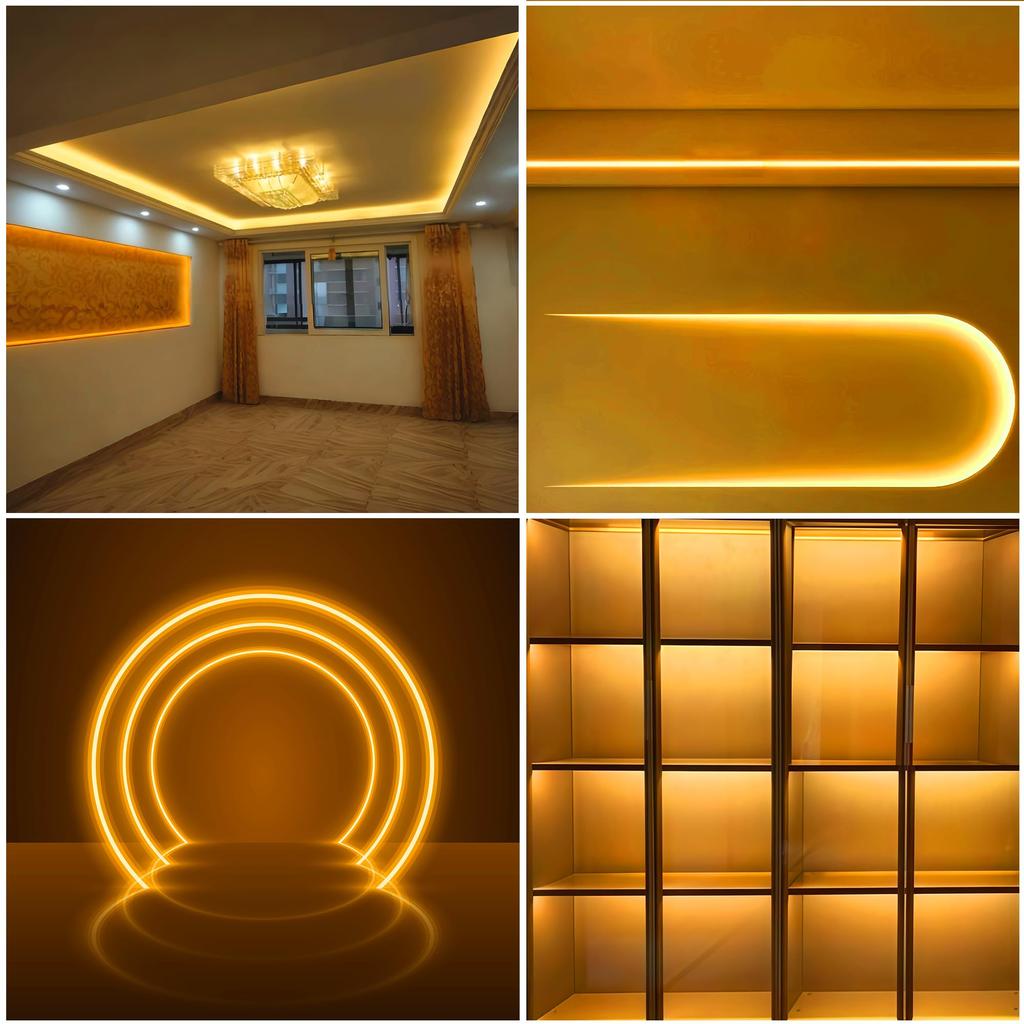 Clearhill 12V DC Taśma LED COB (Złącze przewodu żeńskiego + czarno-czerwonego), 5M Pomarańczowy, 320 LED/m, Mocne Światło, Szerokość 8mm, Nie wodoodporny, IP20,