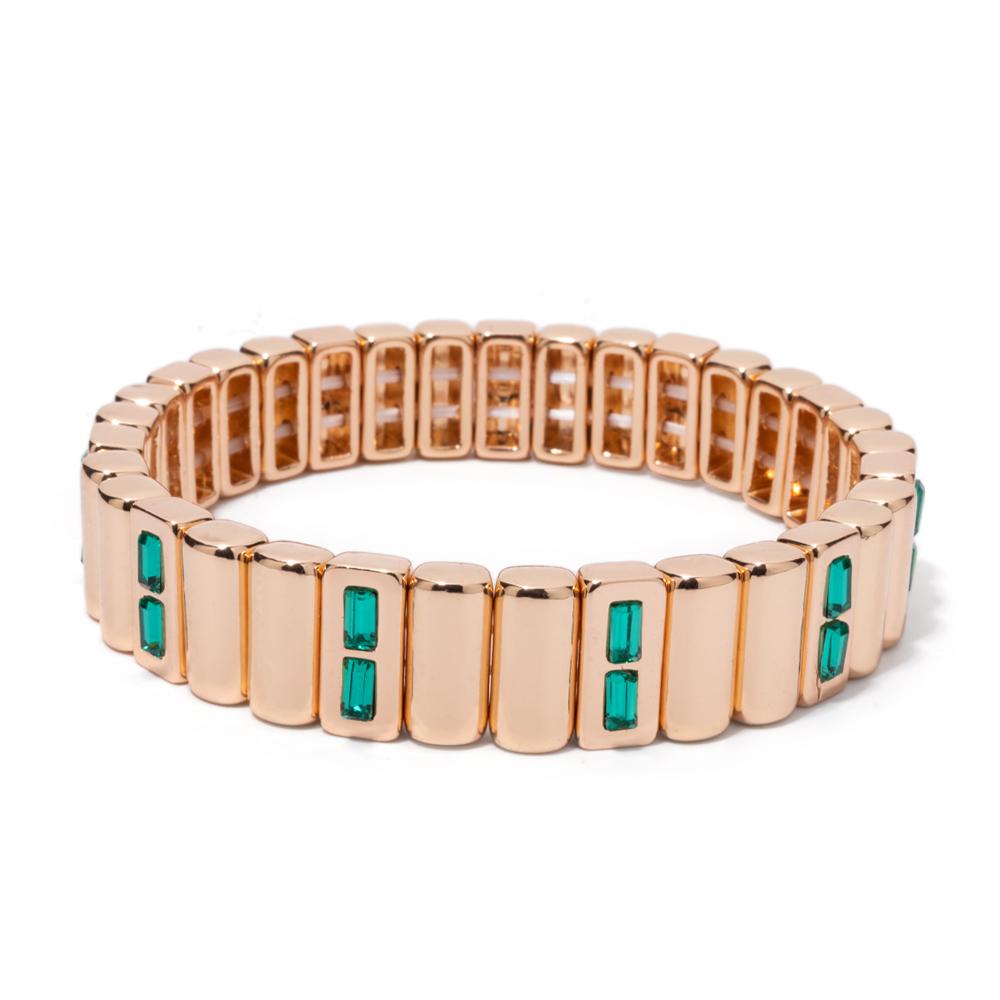New Fashion Deil Eye Enamel Bangle for Women Colorful Beaded Boho Rectangle Shape Hand Accessory