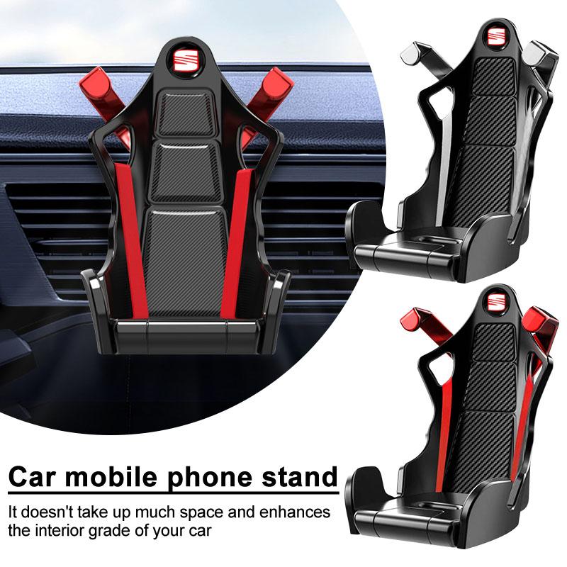Racing Seat Shape Car Air Outlet Mount Shockproof Car Phone Holder Stand For SEAT Leon Ibiza Alhambra Arosa Tolendo Exeo Mk2 Mk3 Ateca Altea FR
