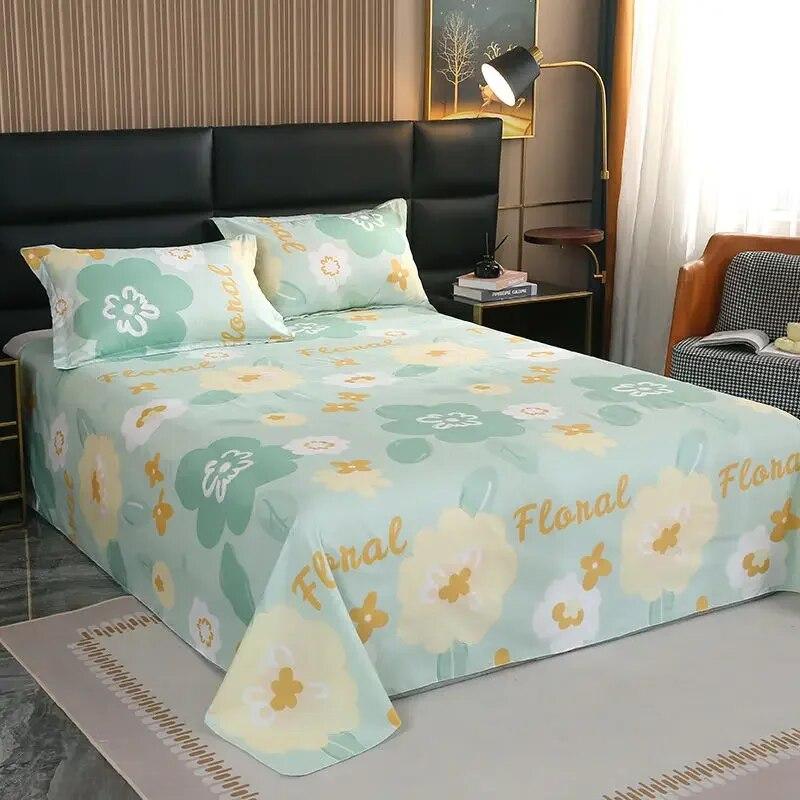 Plus Size Creative Flowers Bed Linen Set Skin Friendly Printed Bedspread Home Double Queen Size Bed Sheets and Pillowcases